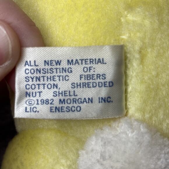 Vintage 1982 80s Enesco Easter Bunny Yellow Easter Beanie Plush - Picture 8 of 9